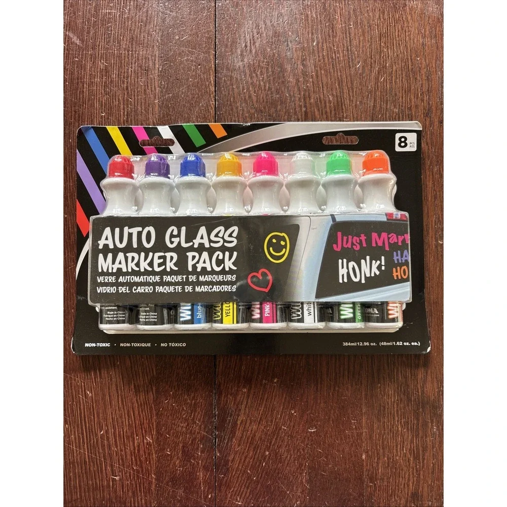 Window Markers for Auto Glass + Washable - Liquid Window Chalk Markers Pen 8 PCS